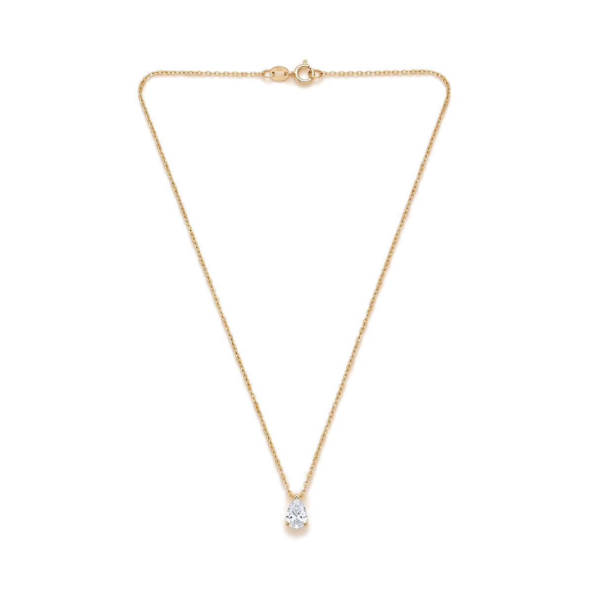 Halskette mit tropfenförmigem Diamant-Anhänger
